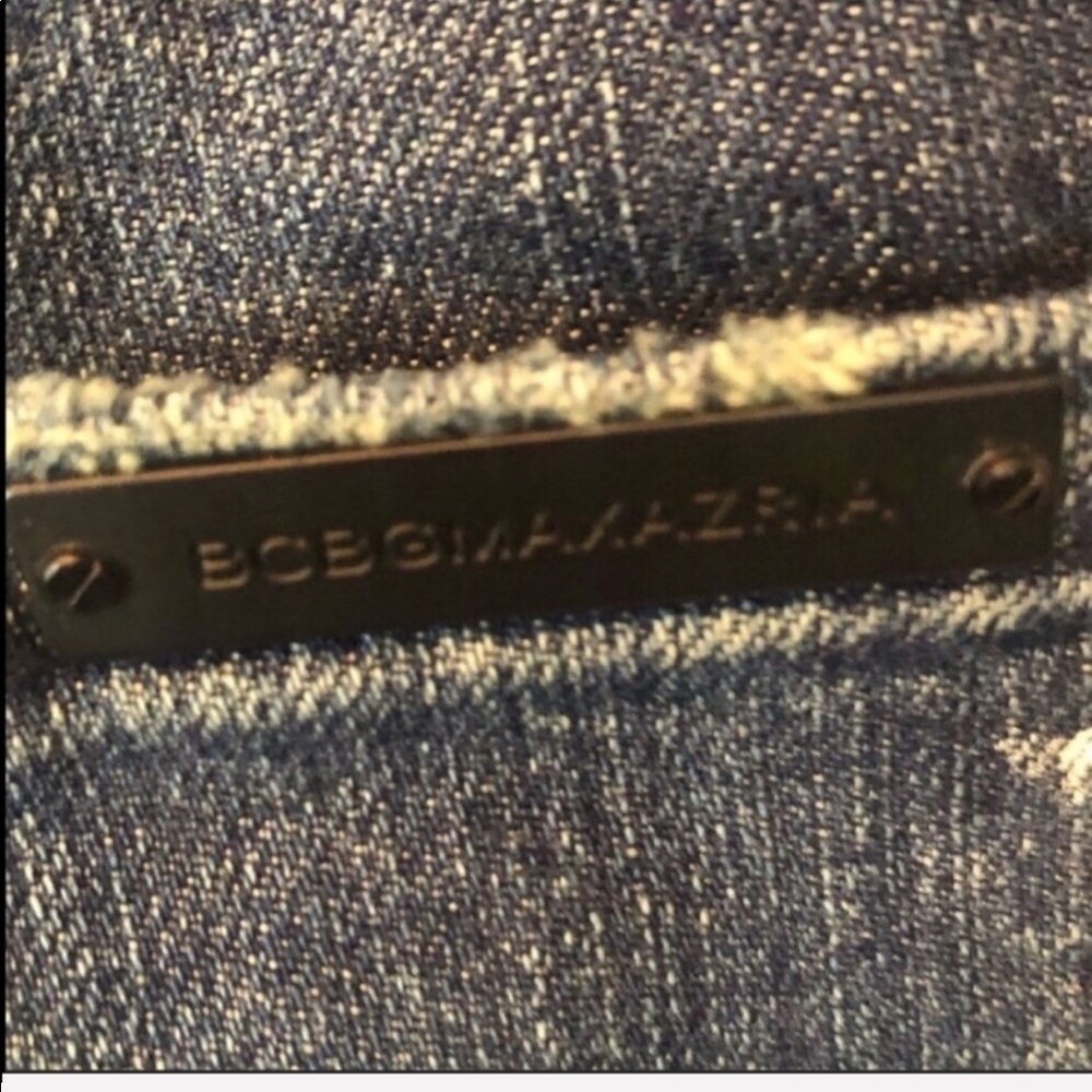 NWOT BCBG / Billie Cropped Boyfriend Painted Jeans - Picture 7 of 8